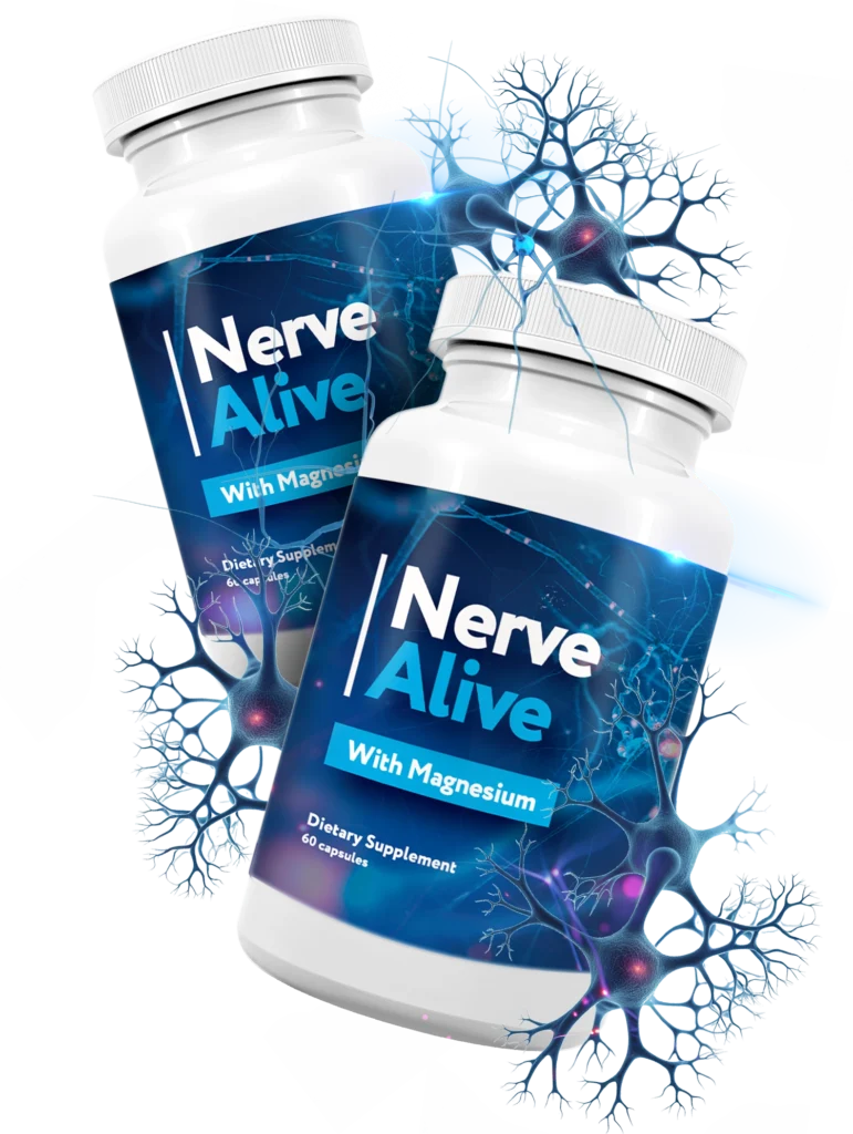 Nerve Alive supplement bottle for supporting healthy nerve function, nerve comfort, and overall nerve wellness naturally.