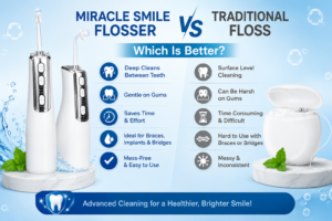 Miracle Smile Magic Flosser for targeted cleaning between teeth and along the gum line