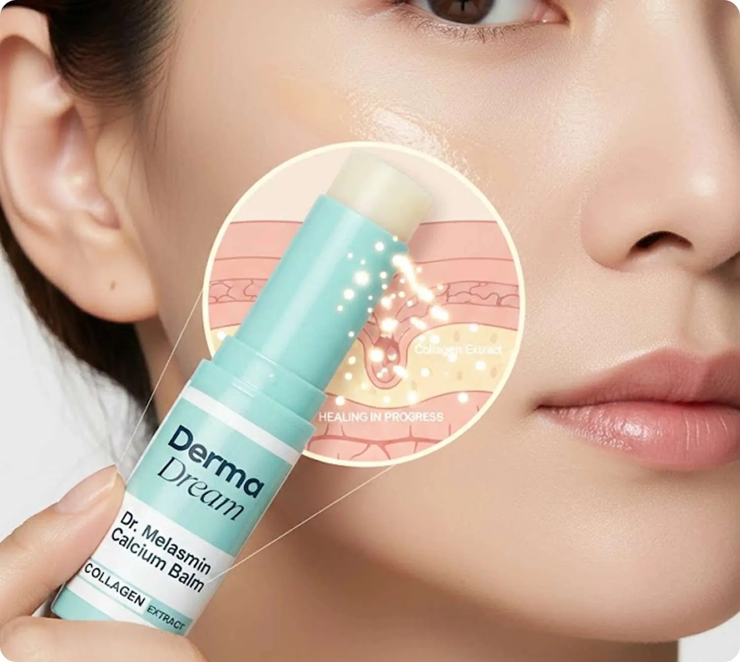DermaDream Calcium Balm stick for targeted skin moisture and daily skincare