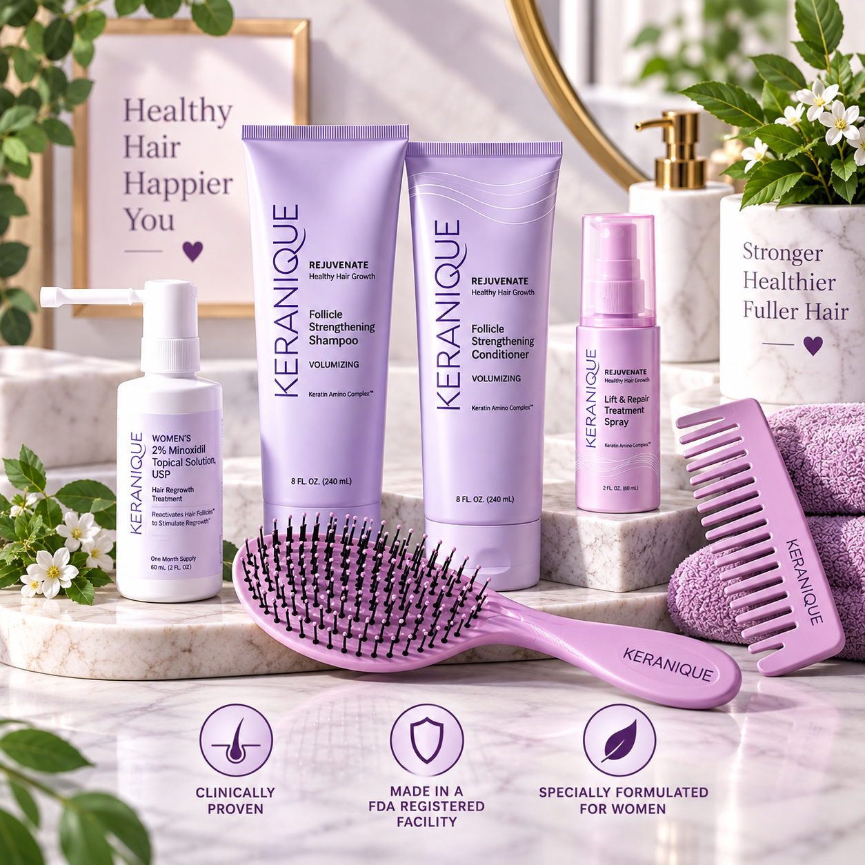 Keranique Hair Treatment complete hair care system for women
