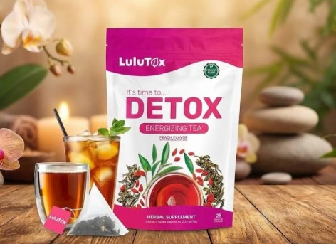Lulutox Detox Tea peach flavored botanical tea